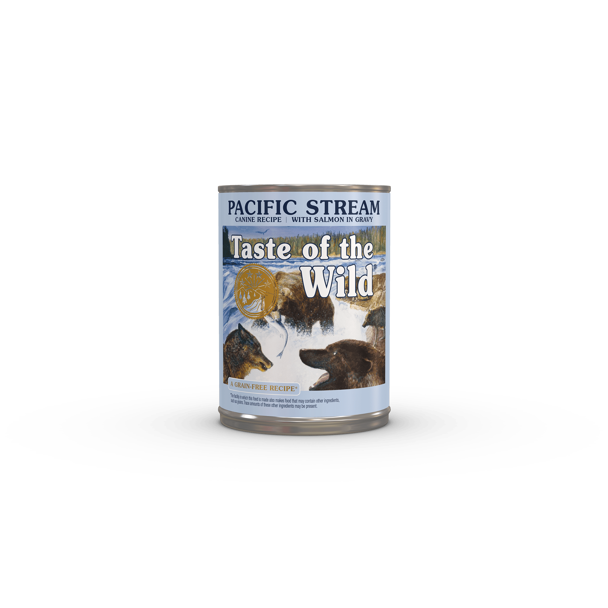 Taste of the Wild Grain-Free Canned Pacific Stream Canine Recipe with Salmon in Gravy package